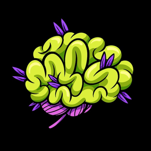 Vector dibujos animados de marihuana cerebral