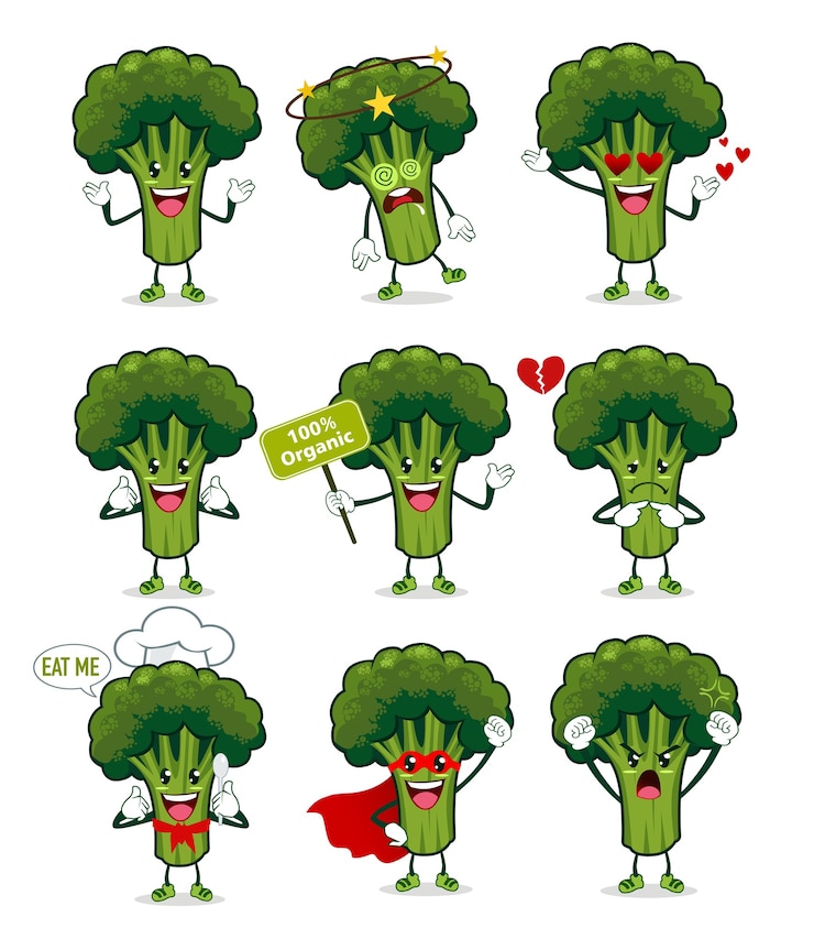 Vector dibujos animados de la mascota de brocoli