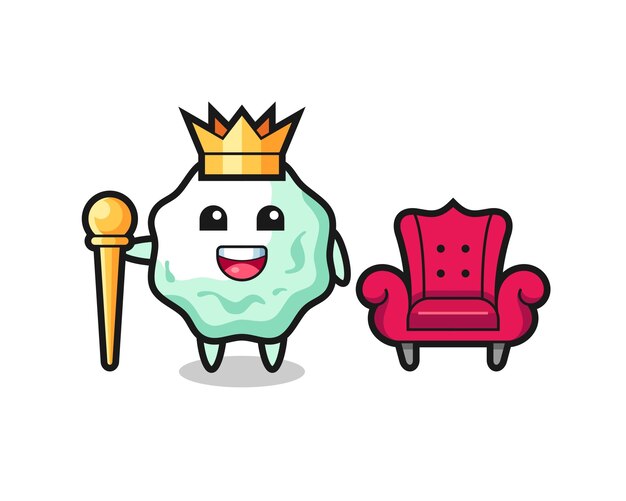 Dibujos animados de mascota de chicle como rey