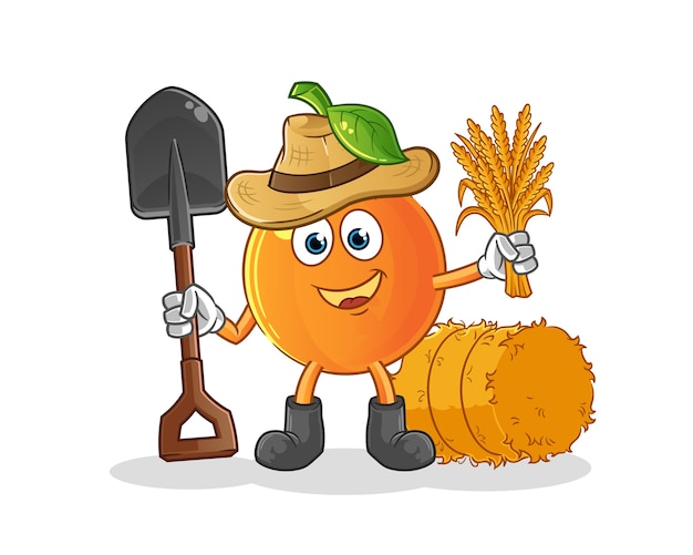 Dibujos animados de mascota de granjero naranja