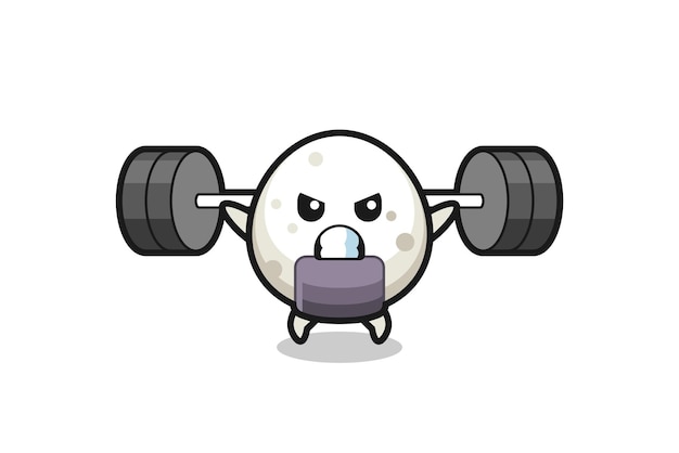 Dibujos animados de la mascota de Onigiri con una barra, diseño de estilo lindo para camiseta, pegatina, elemento de logotipo