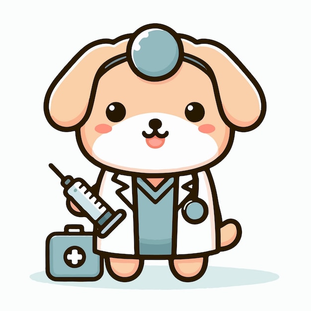 Vector dibujos animados de médicos de mascotas en estilo de diseño plano