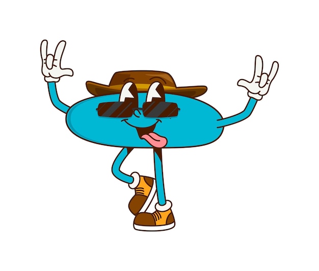 Dibujos animados menos símbolo matemático personaje retro groovy