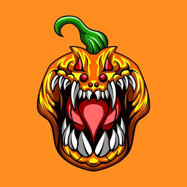 Vector dibujos animados de miedo de calabaza