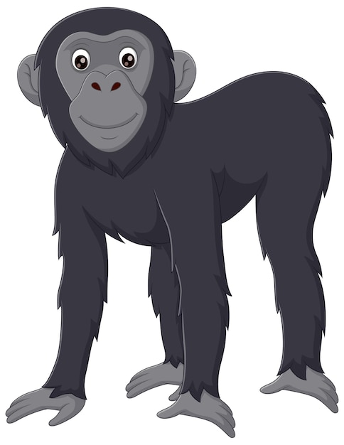 Vector dibujos animados de mono bonobo aislado sobre fondo blanco ilustración vectorial