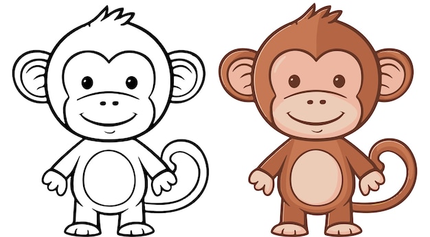 dibujos animados de mono página de colorear ilustración iamge