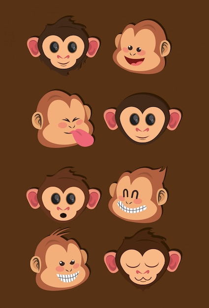 dibujos animados de monos de la selva