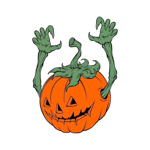 dibujos animados de monstruo de calabaza