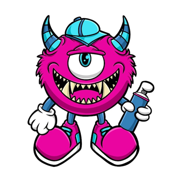 Dibujos animados de monstruo de graffiti
