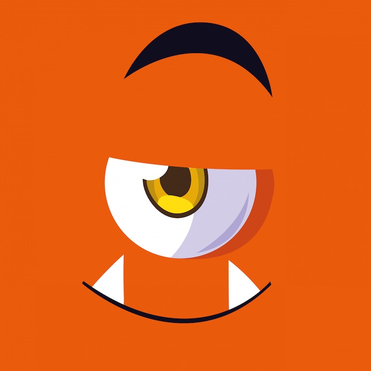 Vector dibujos animados de monstruo naranja