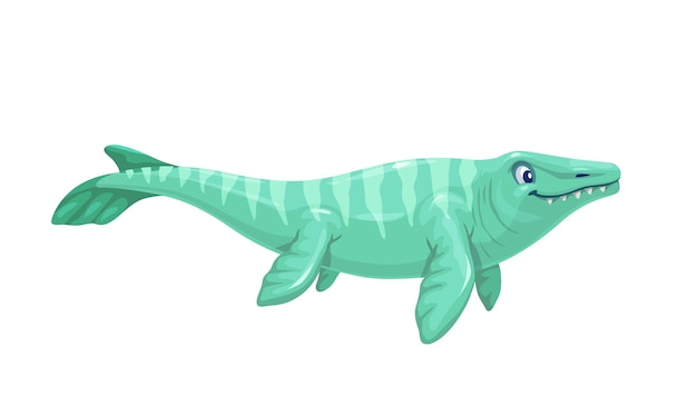 Dibujos animados mosasaurus dino personaje reptil acuático