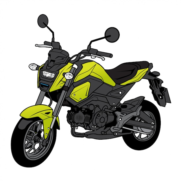 Vector dibujos animados de motocicleta minibike desnuda