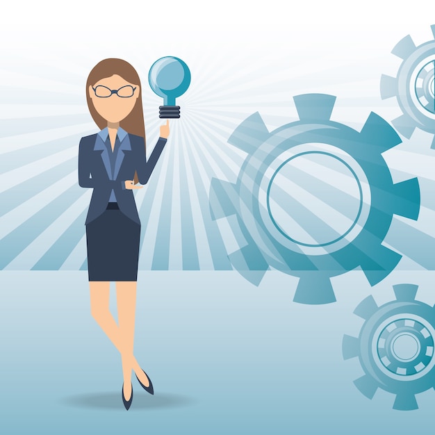 dibujos animados de mujer de negocios obtener una idea