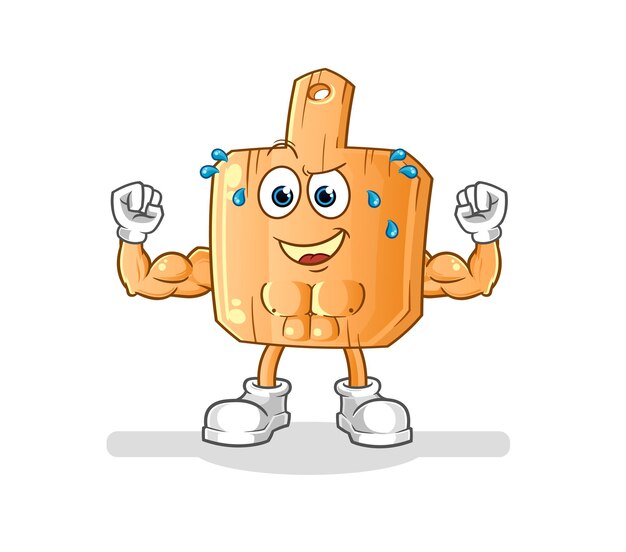 Dibujos animados musculoso de guisante. vector de mascota de dibujos animados