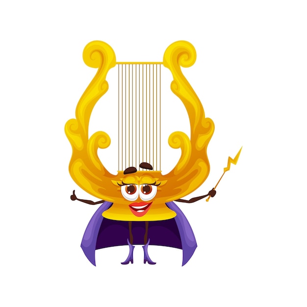 Dibujos animados musical lire hada personaje divertido arpa