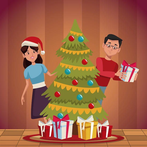 Dibujos animados de Navidad familiar