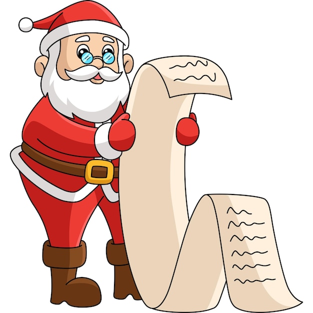 Dibujos animados de Navidad Santa Claus color Clipart