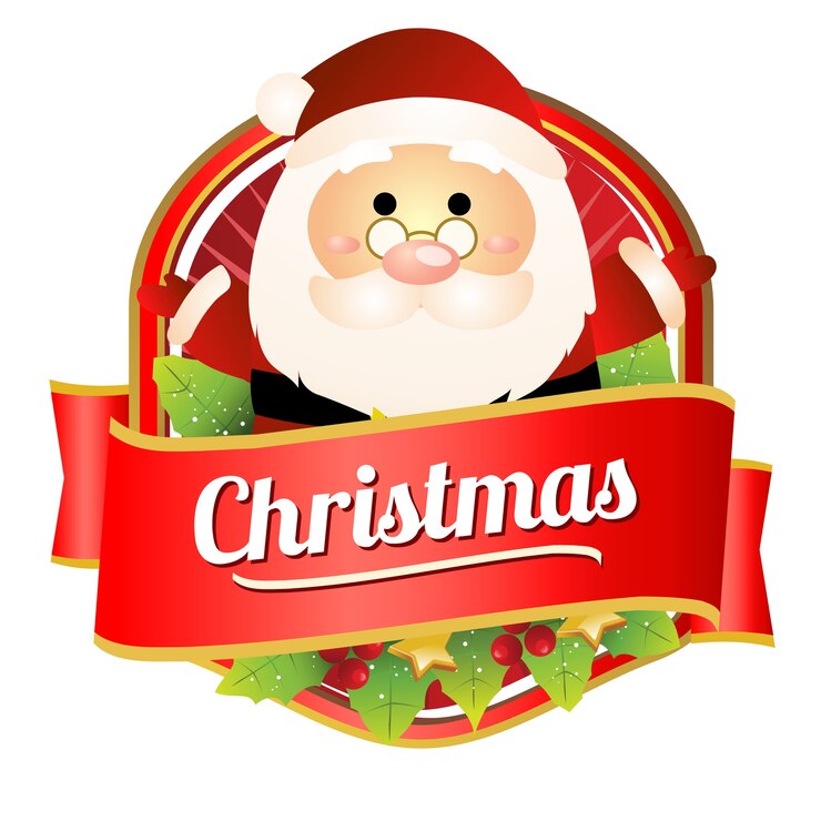 Dibujos animados de Navidad santa claus insignia