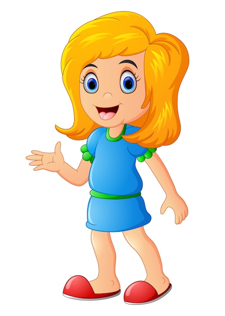 dibujos animados de niña feliz