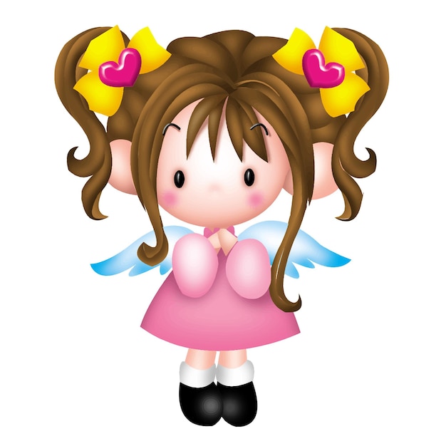 dibujos animados niña personaje muñeca dulce modelo emoción ilustración clipart dibujo kawaii anime