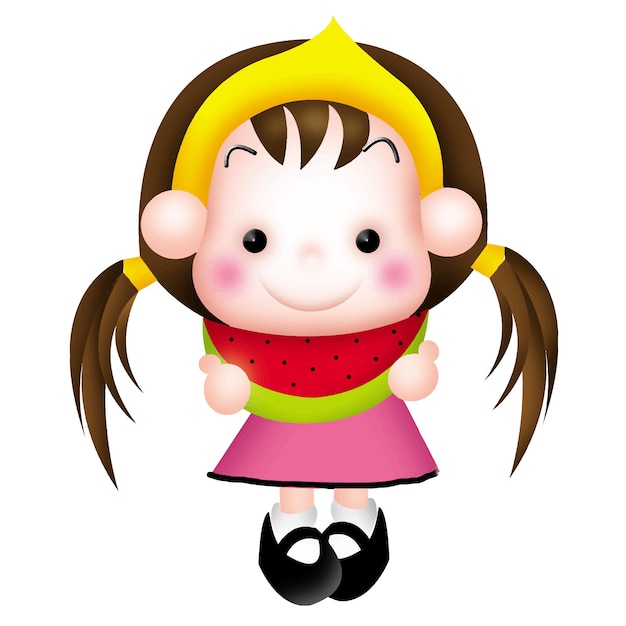 dibujos animados niña personaje muñeca dulce modelo emoción ilustración clipart dibujo kawaii anime