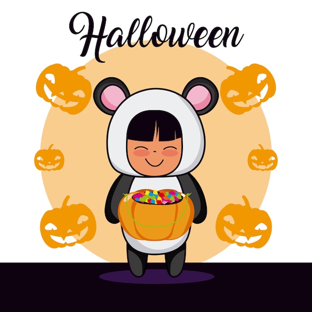 Dibujos animados de niño de Halloween