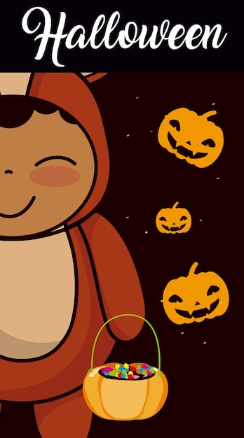 Dibujos animados de niño de Halloween