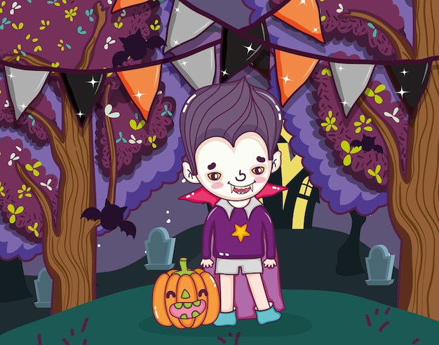 Dibujos animados de niños de Halloween