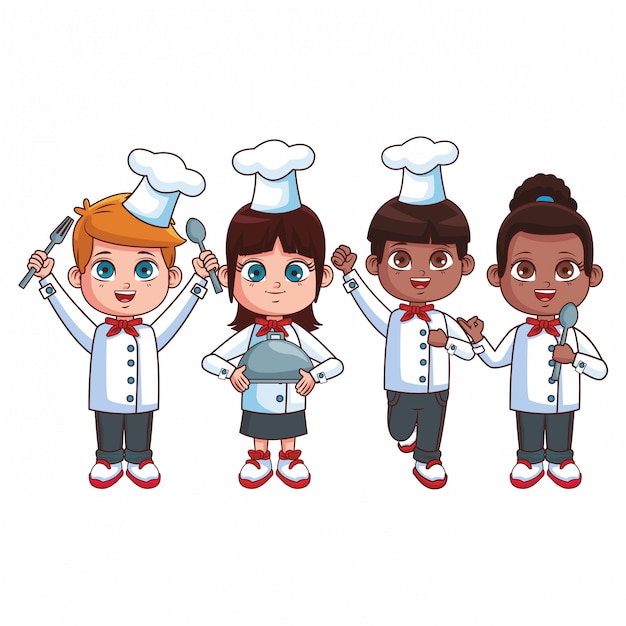 Dibujos animados de niños lindo chef