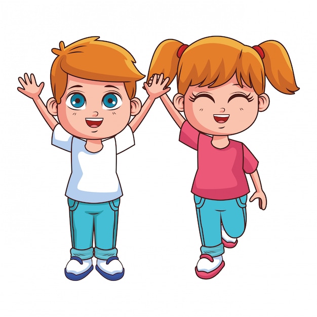 Dibujos animados de niños lindos