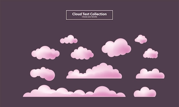 dibujos animados nubes colección conjunto fondo plano gradiente vector ilustración papel pintado elemento signo