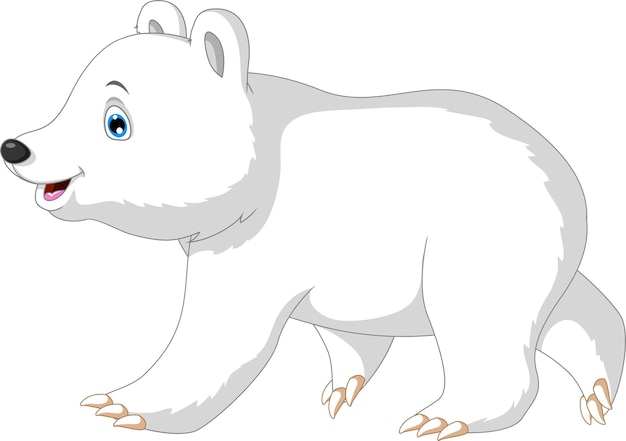 dibujos animados de oso polar caminando