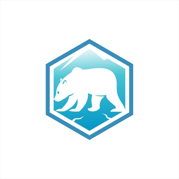 dibujos animados oso polar logo diseño de placa vector animal salvaje