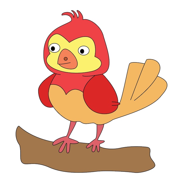 dibujos animados de pájaros en la rama de un árbol