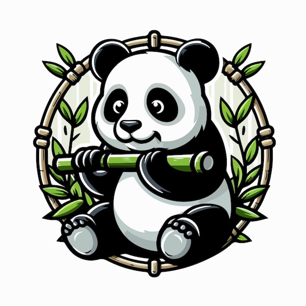 Vector dibujos animados de panda bonitos aislados en fondo blanco ilustración vectorial