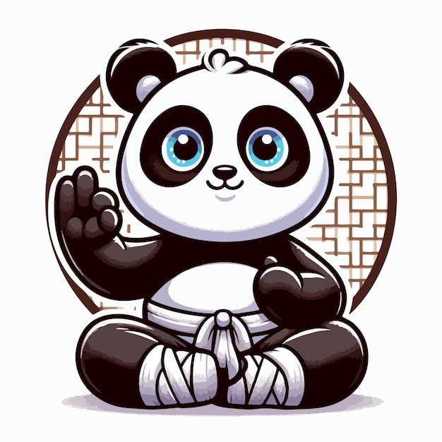 dibujos animados de panda bonitos aislados en fondo blanco ilustración vectorial