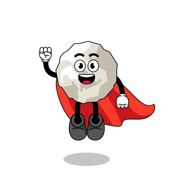 Dibujos animados de papel arrugado con superhéroe volador