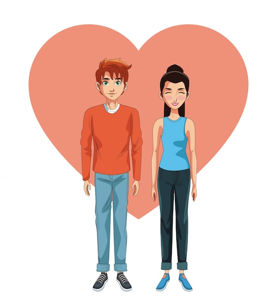 Vector dibujos animados de pareja joven