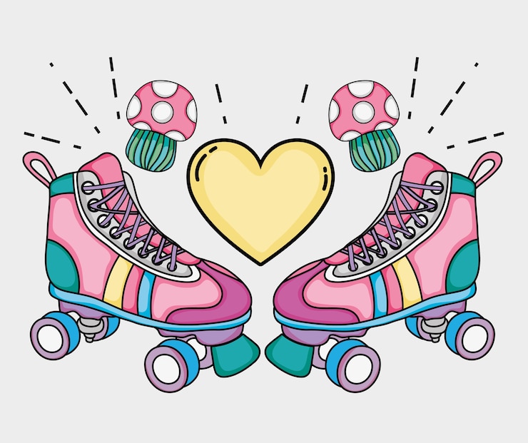 Vector dibujos animados de patines del arte pop