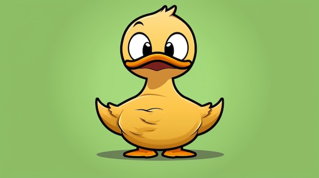 Vector dibujos animados de un pato de goma con un fondo verde