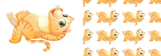 dibujos animados de patrón de gato aislado