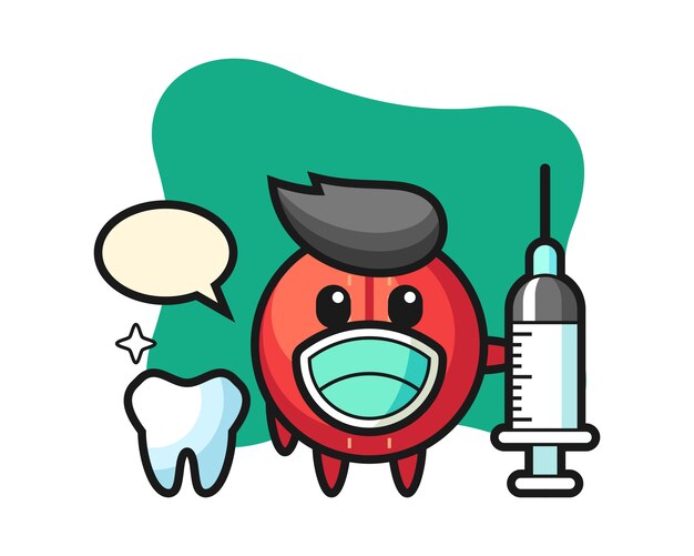 Dibujos animados de pelota de Cricket como dentista