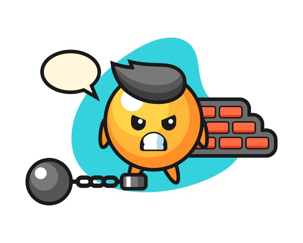 Dibujos animados de pelota de ping pong como prisionero