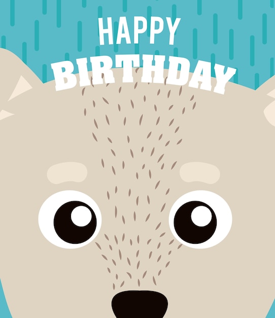 Dibujos animados de perro en la tarjeta del feliz cumpleaños