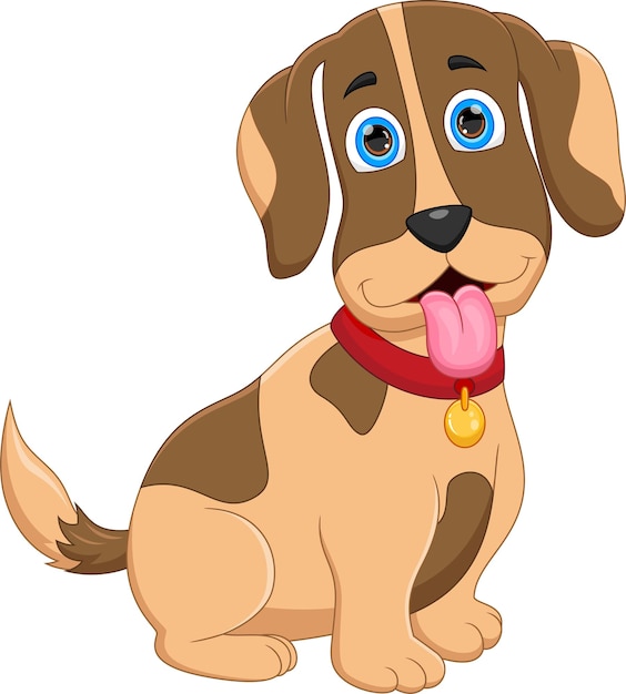 dibujos animados de perros lindos aislados sobre un fondo blanco