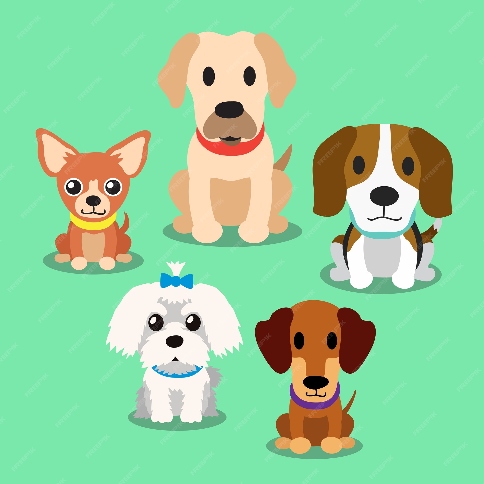 Dibujos animados de perros de pie | Vector Premium