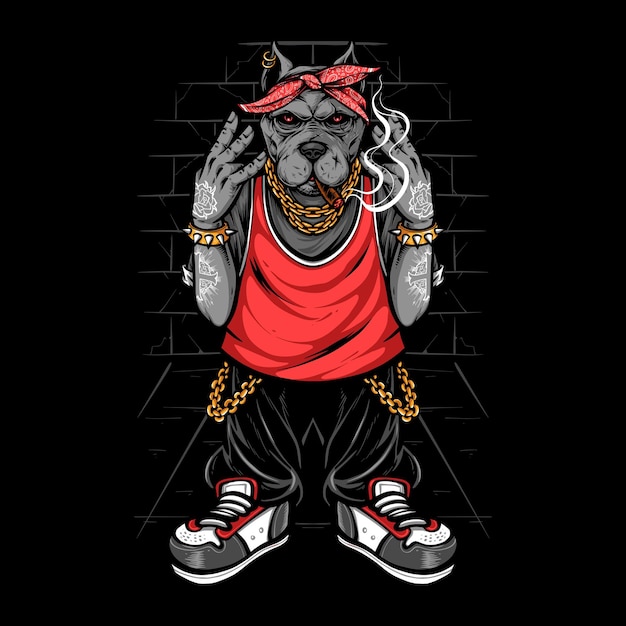 dibujos animados de perros con trajes de hip hop