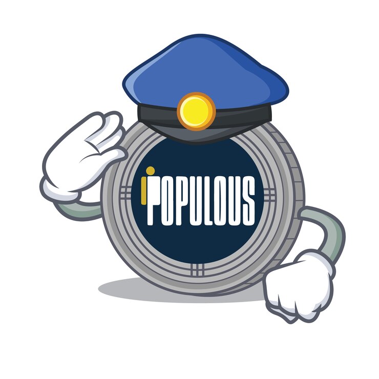 Dibujos animados de personaje populous moneda de la policía