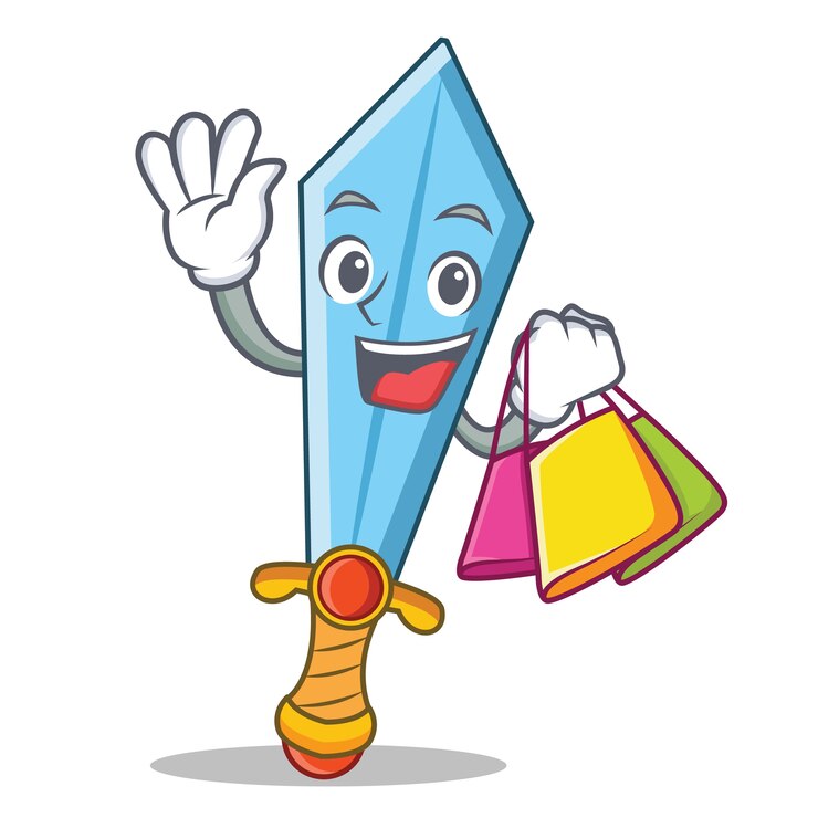 Dibujos animados de personajes de espada comercial