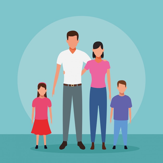 Vector dibujos animados de personas de familia